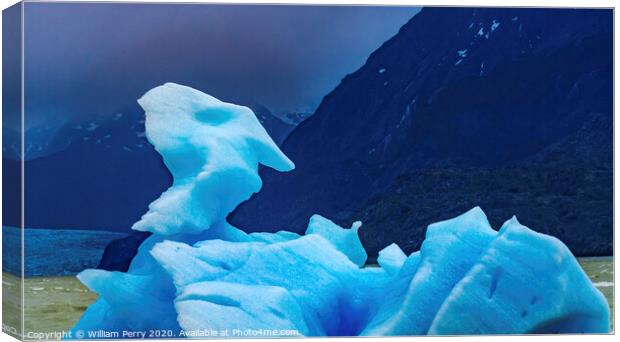 Blue Dragon Iceberg Grey Lake Torres del Paine National Park Chi Canvas Print by William Perry