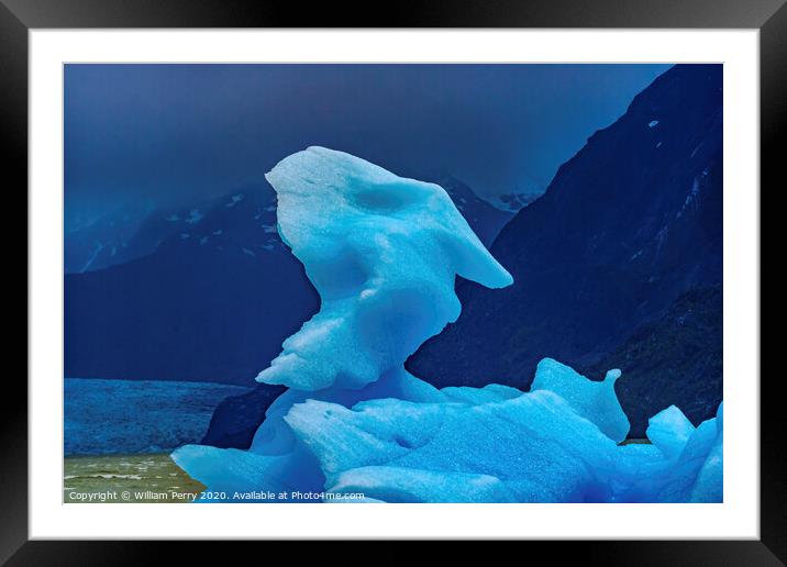 Blue Dragon Iceberg Grey Lake Torres del Paine National Park Chi Framed Mounted Print by William Perry
