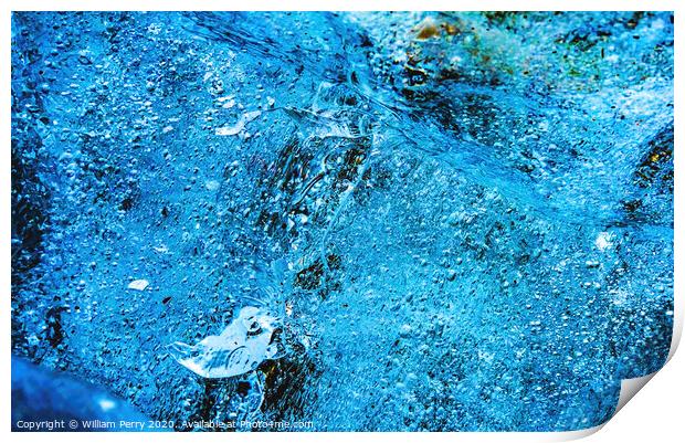 Glacier Ice Abstract Torres del Paine National Park Chile Print by William Perry