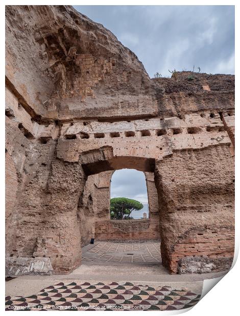 Baths of Caracalla in ancient Rome, Italy Print by Frank Bach