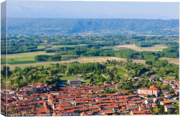 panoramic view of the municipality of Caravino, It Canvas Print by daniele mattioda