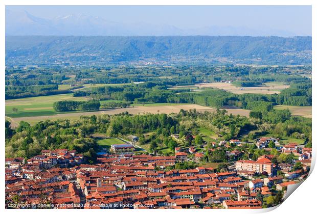 panoramic view of the municipality of Caravino, It Print by daniele mattioda