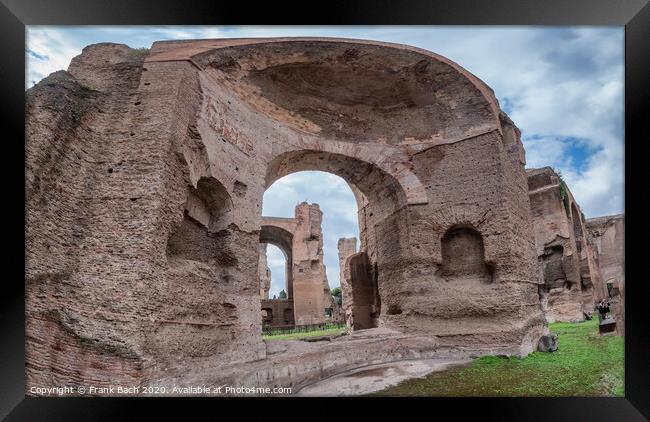 Baths of Caracalla in ancient Rome, Italy Framed Print by Frank Bach