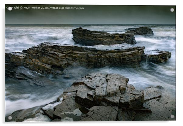 Rocks in Marsden Bay Acrylic by Kevin Winter