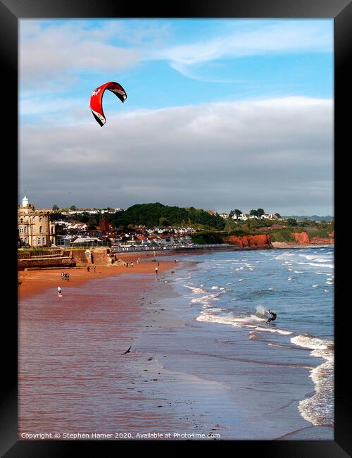 Kite Surfing Framed Print by Stephen Hamer
