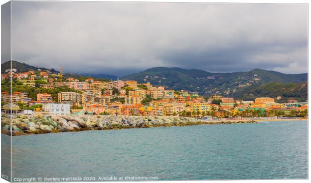 panoramic view of the bay of the city of Varazze(I Canvas Print by daniele mattioda