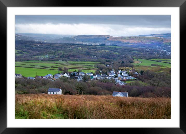 The village of Rhiwfawr in the upper Swansea Valley Framed Mounted Print by Leighton Collins