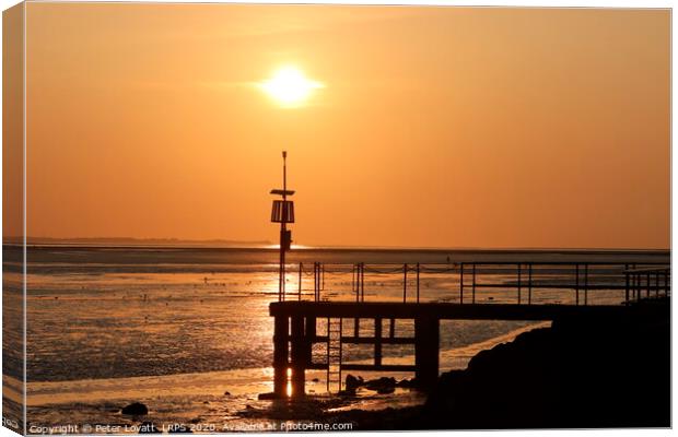 West Kirby Marine Lake Jetty, Wirral Canvas Print by Peter Lovatt  LRPS