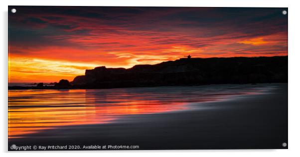 South Shields Beach Sunrise Acrylic by Ray Pritchard