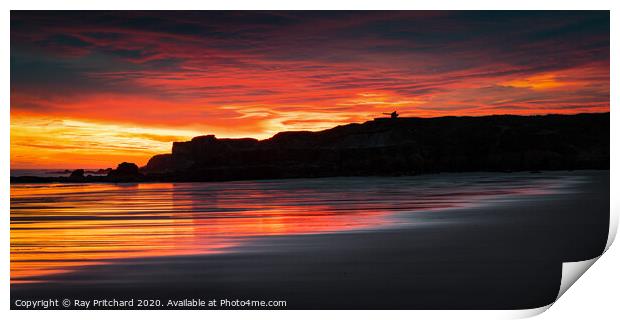 South Shields Beach Sunrise Print by Ray Pritchard