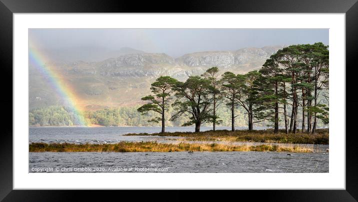 Loch Maree Rainbow Framed Mounted Print by Chris Drabble