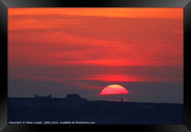 Sunset over Hilbre Island, Wirral Framed Print by Peter Lovatt  LRPS