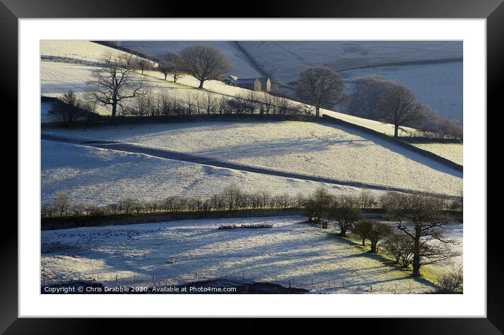Winter in the Upper Derwent Valley Framed Mounted Print by Chris Drabble