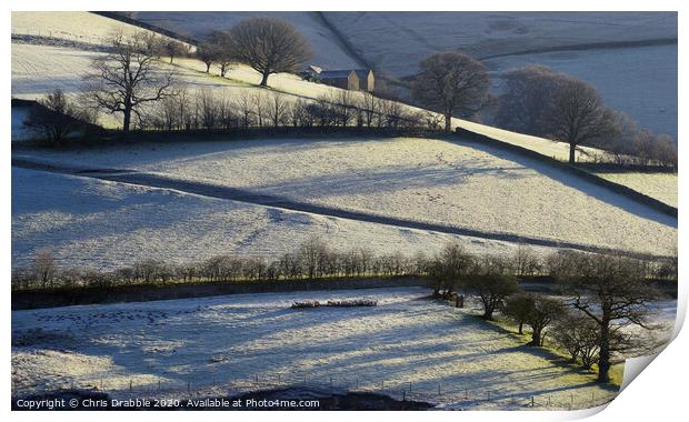 Winter in the Upper Derwent Valley Print by Chris Drabble