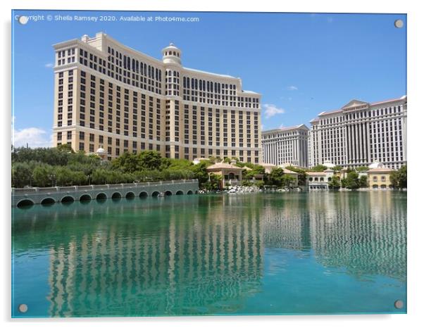 The Bellagio Hotel Las Vegas Acrylic by Sheila Ramsey