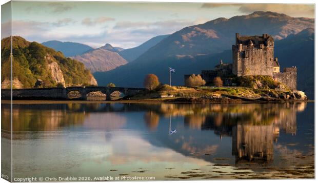 Reflections of Eilean Donan Castle Canvas Print by Chris Drabble