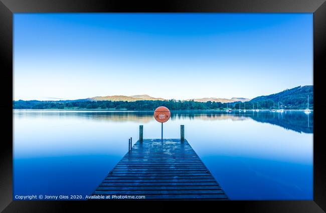 Windermere Jetty at Ambleside  Framed Print by Jonny Gios