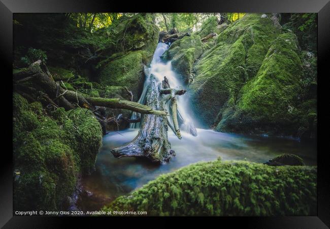 Stock Ghyll Waterfall  Framed Print by Jonny Gios