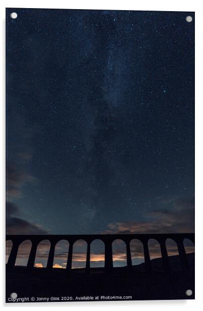 Ribblehead Viaduct Stars Acrylic by Jonny Gios