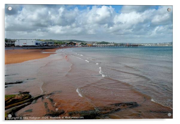Red Sand, Paignton, Devon Acrylic by Rika Hodgson