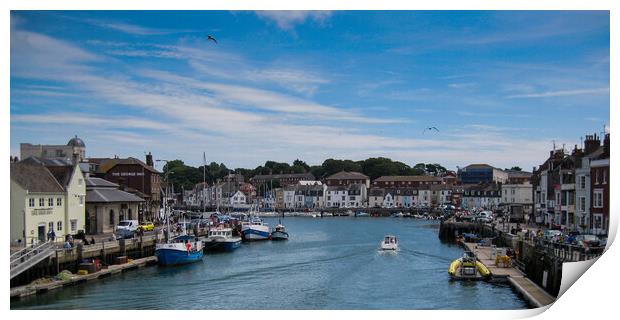 Weymouth from the Town Bridge Print by Wendy Williams CPAGB