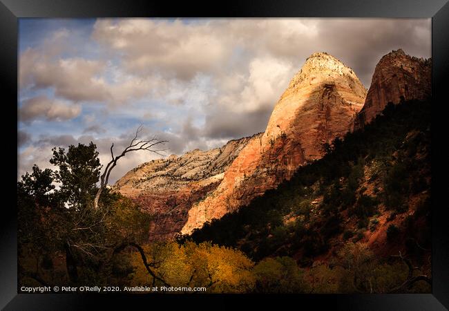 Peaks of the Watchman Framed Print by Peter O'Reilly