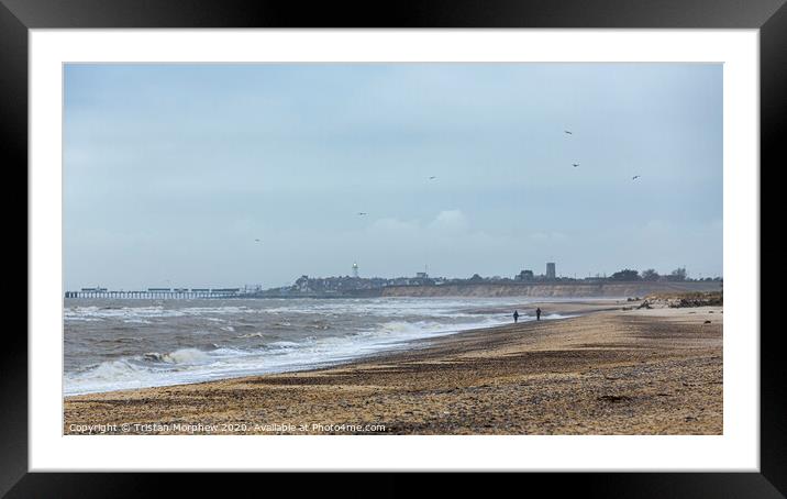 Winter Seaside Stroll. Framed Mounted Print by Tristan Morphew