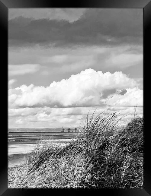 Sker Beach looking towards Swansea Framed Print by Gaynor Ball
