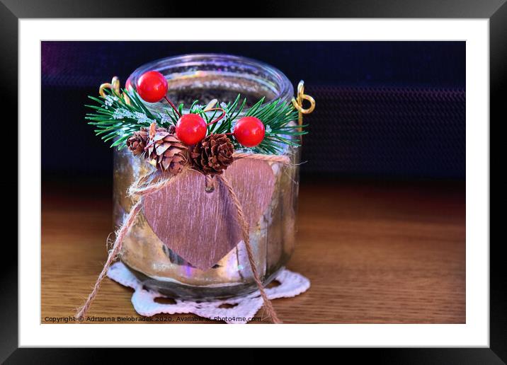 Beautiful Christmas candle holder Framed Mounted Print by Adrianna Bielobradek
