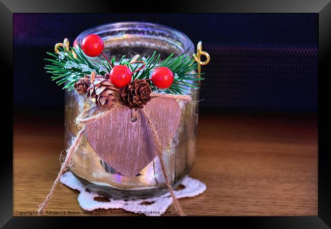 Beautiful Christmas candle holder Framed Print by Adrianna Bielobradek