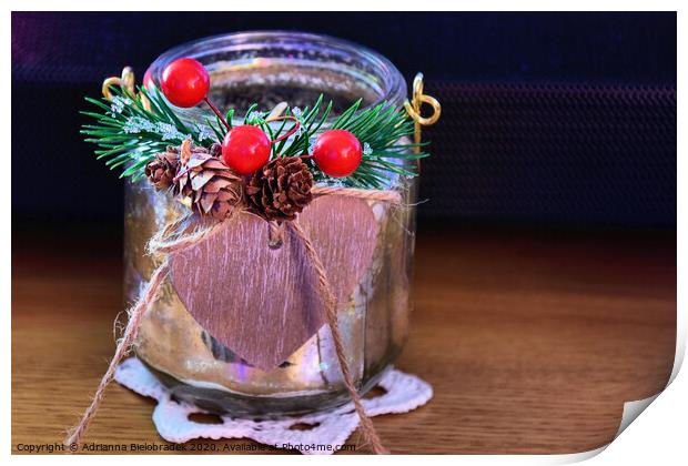 Beautiful Christmas candle holder Print by Adrianna Bielobradek