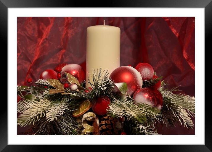 Beautiful christmas candle holder Framed Mounted Print by Adrianna Bielobradek