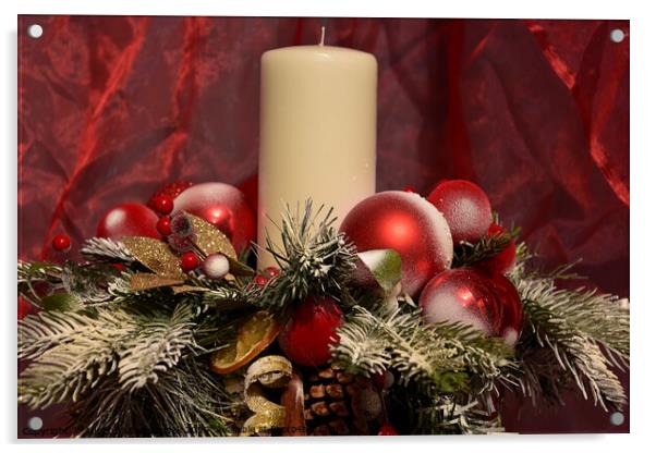 Beautiful christmas candle holder Acrylic by Adrianna Bielobradek