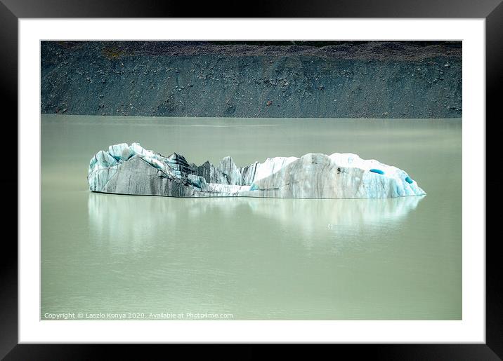 Iceberg - Mount Cook Framed Mounted Print by Laszlo Konya