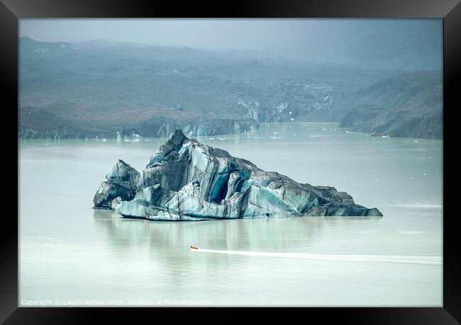 Iceberg - Mount Cook Framed Print by Laszlo Konya