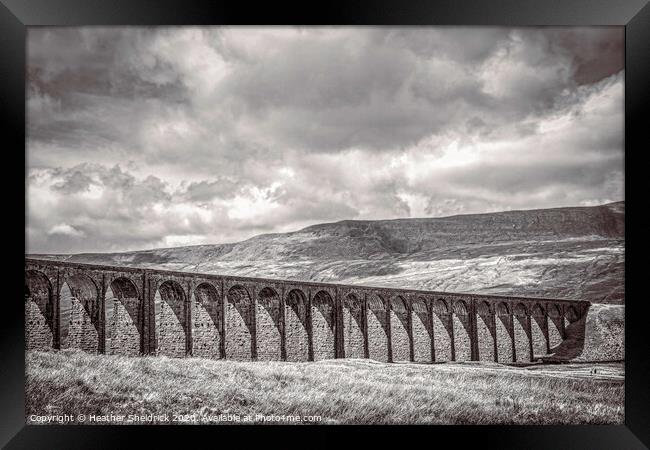 Ribblehead Railway Viaduct, Yorkshire Dales, Monoc Framed Print by Heather Sheldrick
