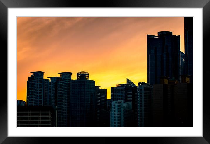 gloomy Sunset at Busan Framed Mounted Print by Ambir Tolang