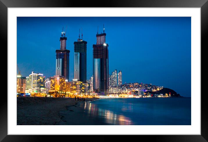 landscape view of Busan beach, Framed Mounted Print by Ambir Tolang