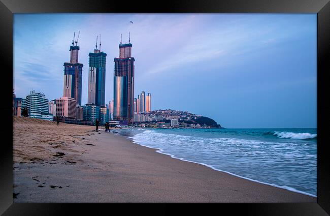 seascape of Busan beach, Framed Print by Ambir Tolang