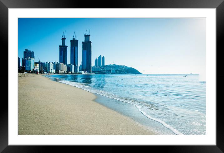 seascape view of Busan Beach, Framed Mounted Print by Ambir Tolang