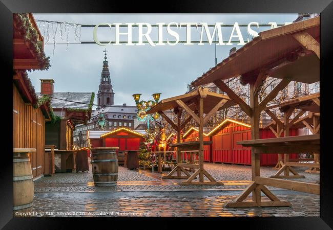Christmas Market at Amagertorv Copenhagen Framed Print by Stig Alenäs