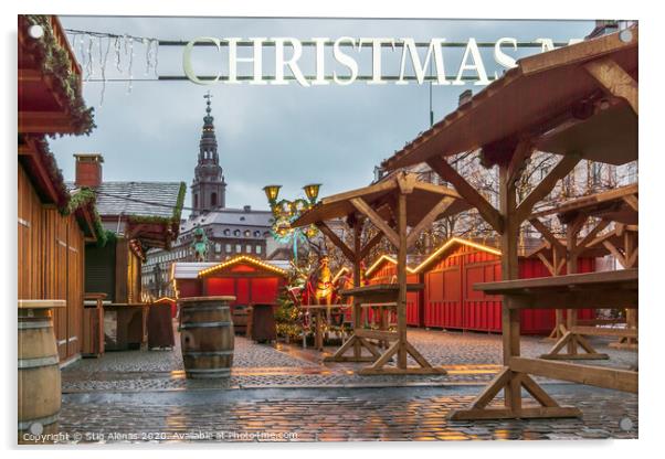 Christmas Market at Amagertorv Copenhagen Acrylic by Stig Alenäs
