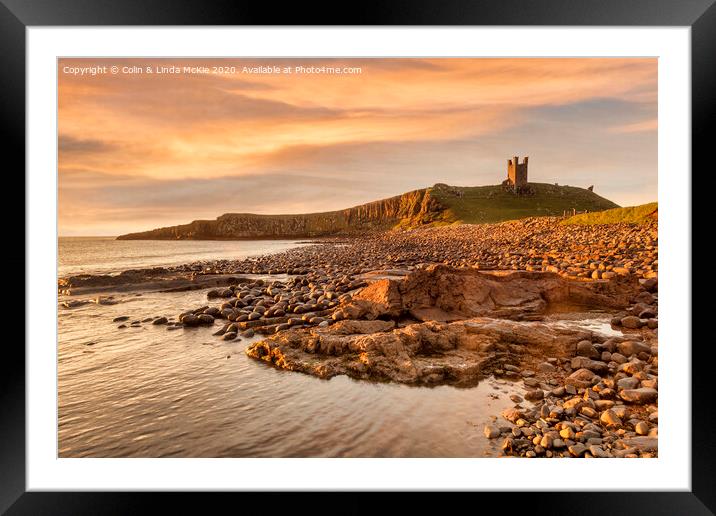 Dawn at Dunstanburgh Castle Framed Mounted Print by Colin & Linda McKie