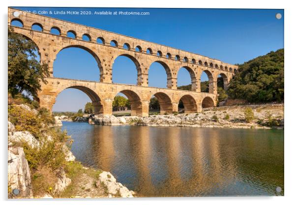 Pont du Gard Roman Aqueduct Acrylic by Colin & Linda McKie