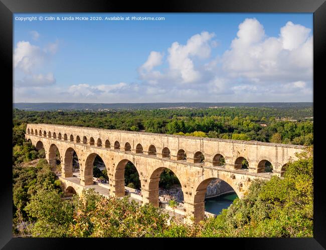 Pont du Gard Roman Aqueduct Framed Print by Colin & Linda McKie