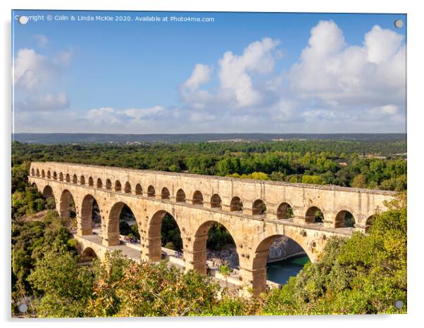 Pont du Gard Roman Aqueduct Acrylic by Colin & Linda McKie