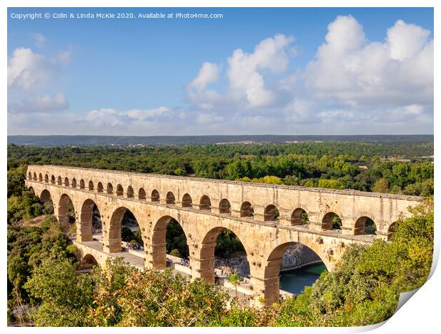 Pont du Gard Roman Aqueduct Print by Colin & Linda McKie