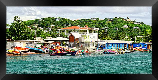 Le Gros Islet Boats Framed Print by Peter F Hunt