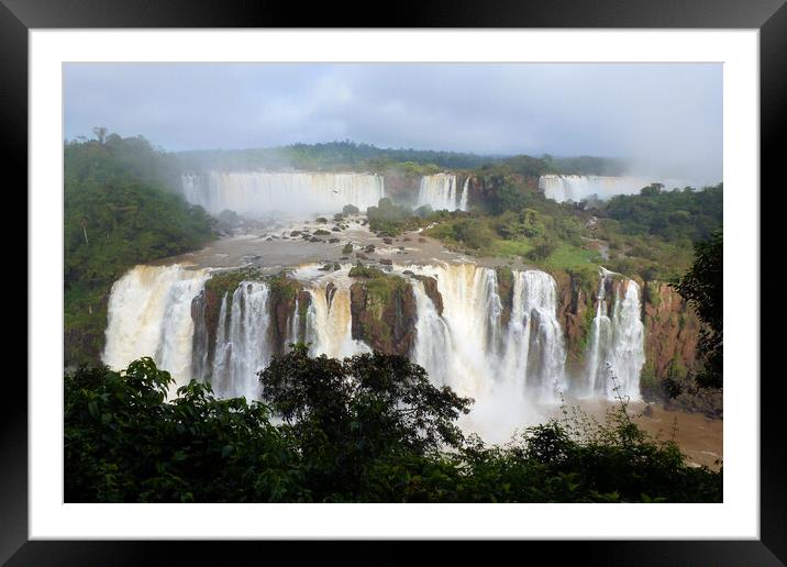 Iguazu Falls Framed Mounted Print by Mervyn Tyndall