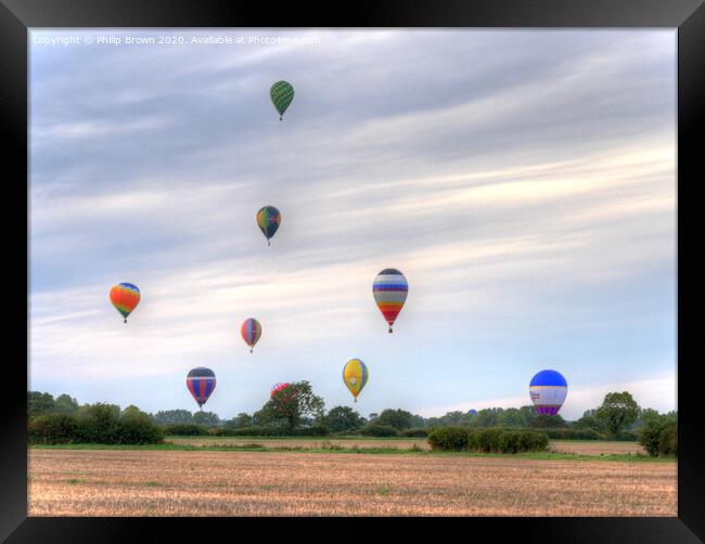 Hot Air Balloons Over Wiltshire Framed Print by Philip Brown